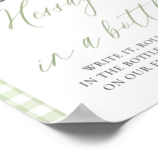 緑の農家市場メッセージのボトル記号 ポスター (角)