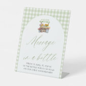 緑の農家市場メッセージのボトル記号 台座サイン (正面)