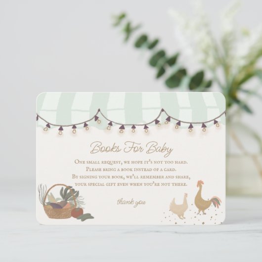 緑の農家市場農産物書籍のベビー挿入 エンクロージャーカード (スタンド正面)