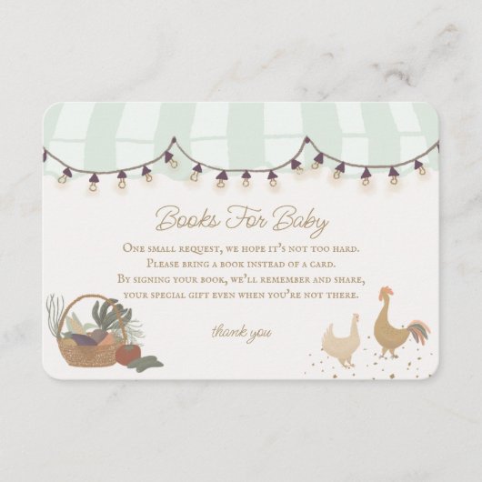 緑の農家市場農産物書籍のベビー挿入 エンクロージャーカード (正面)