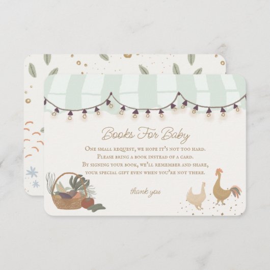 緑の農家市場農産物書籍のベビー挿入 エンクロージャーカード (正面/裏面)