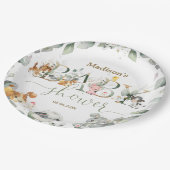 緑の農業動物の赤男女兼用ちゃんシャワー ペーパープレート (アングル)