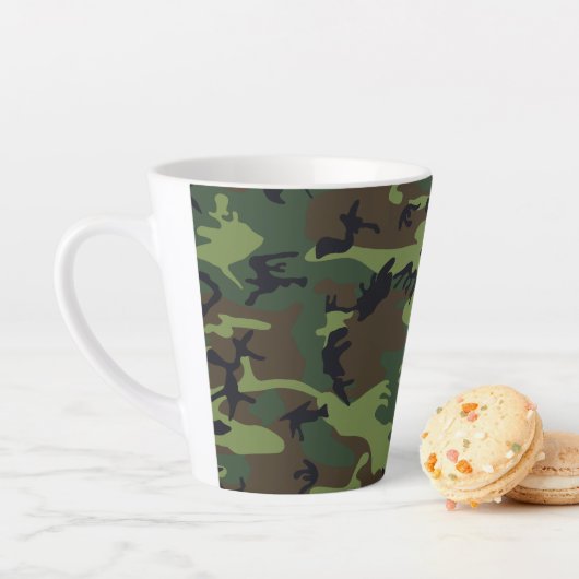 緑の迷彩パターン、軍隊パターン、陸軍 カフェラテマグ (インサイチュ)