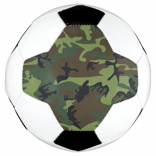 緑の迷彩パターン、軍隊パターン、陸軍 サッカーボール (正面)