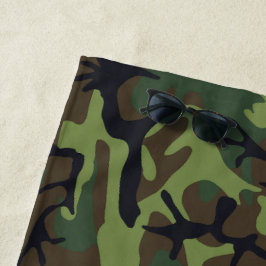 緑の迷彩パターン、軍隊パターン、陸軍 ビーチタオル