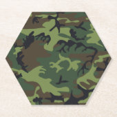 緑の迷彩パターン、軍隊パターン、陸軍 ペーパーコースター (正面)