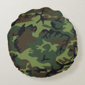 緑の迷彩パターン、軍隊パターン、陸軍 ラウンドクッション (裏面)