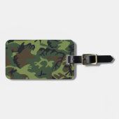 緑の迷彩パターン、軍隊パターン、陸軍 ラゲッジタグ (正面横)
