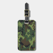 緑の迷彩パターン、軍隊パターン、陸軍 ラゲッジタグ (正面縦)