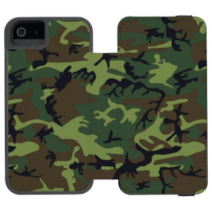 緑の迷彩パターン、軍隊パターン、陸軍 iPhone SE/5/5sウォレットケース