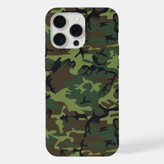 緑の迷彩パターン、軍隊パターン、陸軍 iPhoneケース (裏面)