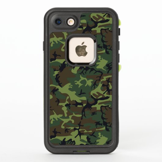 緑の迷彩パターン、軍隊パターン、陸軍 LifeProof iPhoneケース (裏面)