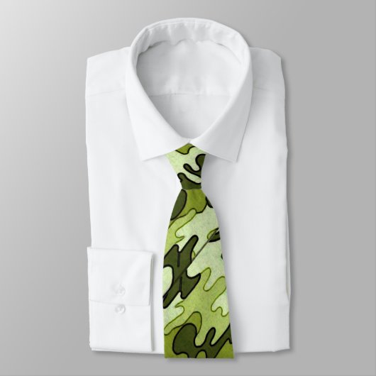 緑の迷彩柄のタイ ネクタイ (タイ)