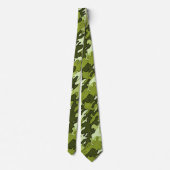 緑の迷彩柄のタイ ネクタイ (裏面)