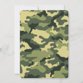緑の迷彩柄のベビーシャワーは詩が付いているノート感謝していしています サンキューカード (裏面)