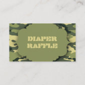 緑の迷彩柄のラッフルチケットまたは挿入カード エンクロージャーカード (裏面)