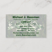 緑の迷彩柄の低音の魚釣り 名刺 (裏面)