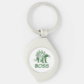 緑の迷彩柄ステゴサウルスのスパイク恐竜 キーホルダー (正面)