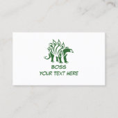 緑の迷彩柄ステゴサウルスのスパイク恐竜 名刺 (正面)