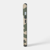 緑の迷彩柄パターン iPhone 15ケース (左側面)