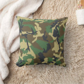 緑の迷彩柄プリントパターン陸軍の疲労 クッション (ブランケット)