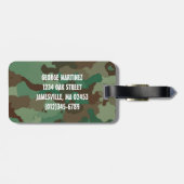 緑の迷彩柄ラゲッジタグとホワイトモノグラム ラゲッジタグ (裏面横)