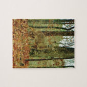 緑の迷彩柄、カムフラージュのシカ ジグソーパズル (横)