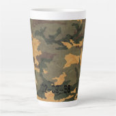 緑の迷彩模様ヴィンテージ2020 カフェラテマグ (正面)