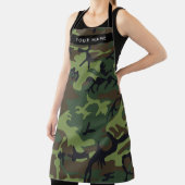 緑の迷彩模様、お名前、パーソナライズ エプロン (インサイチュ)