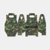 緑の迷彩模様、お名前、パーソナライズ フェイバーボックス (折り畳みなし)