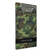 緑の迷彩模様、お名前、パーソナライズ ミニクリップボード (アングル)