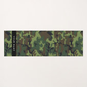 緑の迷彩模様、お名前、パーソナライズ ヨガマット (裏面(横))