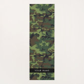 緑の迷彩模様、お名前、パーソナライズ ヨガマット (裏面)