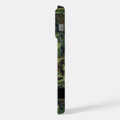 緑の迷彩模様、お名前、パーソナライズ iPhoneケース (左側面)