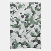 緑の迷彩模様 キッチンタオル (縦)