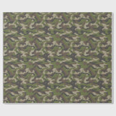 緑の迷彩模様 ラッピングペーパー (フラット)