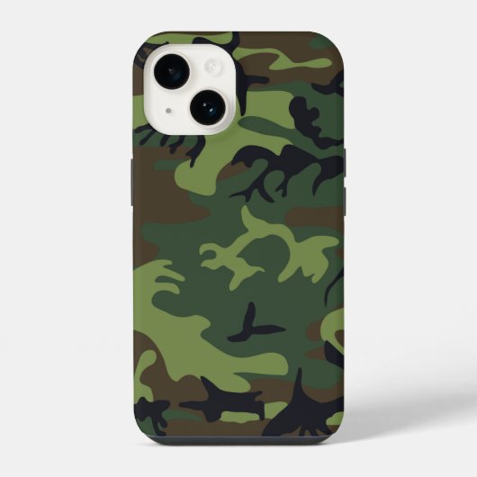 緑の迷彩模様 iPhoneケース (裏面)