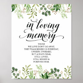 緑の追悼記念プレート 愛する人の記憶に ポスター
