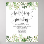 緑の追悼記念プレート 愛する人の記憶に ポスター (正面)