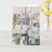 緑の透明物 カード (黄色い花)