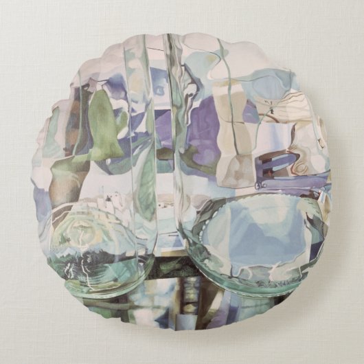 緑の透明物 ラウンドクッション (正面)