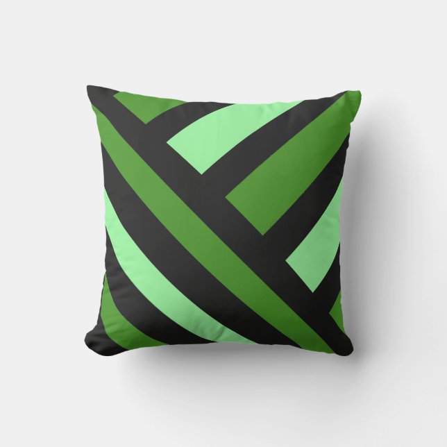 緑の透視はっきりした線アート アウトドアクッション (正面)