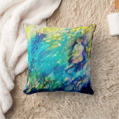 緑の遊森の中の笛と鹿 クッション (ブランケット)