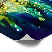 緑の遊森の中の笛と鹿 ポスター (角)