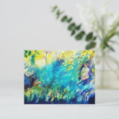 緑の遊森の中の笛と鹿 ポストカード (スタンド正面)