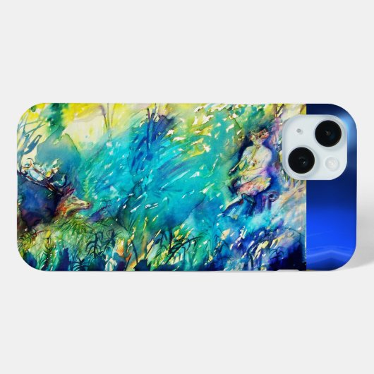 緑の遊森の中の笛と鹿 Case-Mate iPhoneケース (裏面 (横))