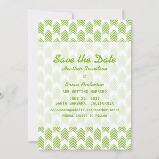 緑の部族矢印の保存日付招待状 招待状 (正面)