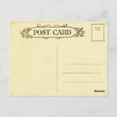 緑の郵便はがきのヴィンテージの女性 ポストカード (裏面)
