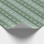 緑の醜いセーター編み雪の結晶パターン ラッピングペーパー (角)