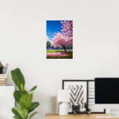 緑の野と花の木 ポスター (ホームオフィス)